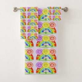 Lycklig Flowers Bathroom Towel Set