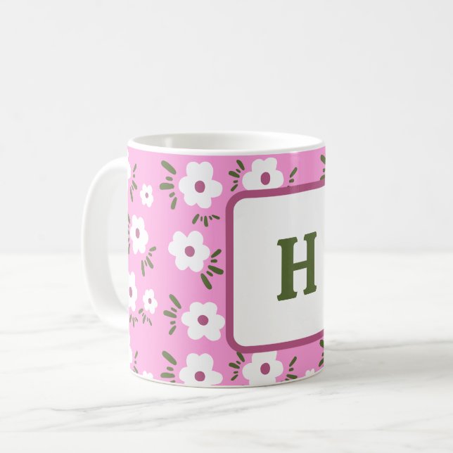 Lycklig Flowers Kaffemugg (Framsida vänster)