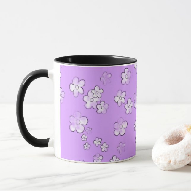 Lycklig Flowers - Lavender - Cute Coffee Mugg (Med munk)