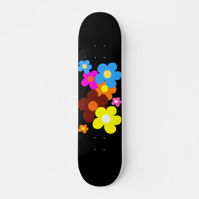 Lycklig Flowers Mini Skateboard Bräda 18,5 Cm (Framsida)