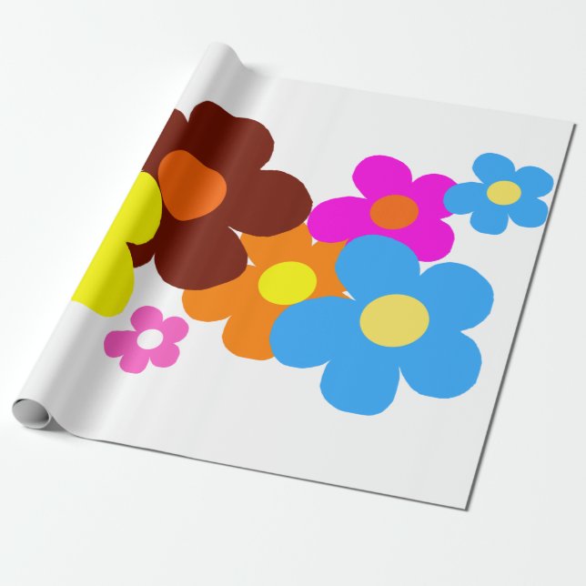 Lycklig Flowers Presentpapper (Utrullad)