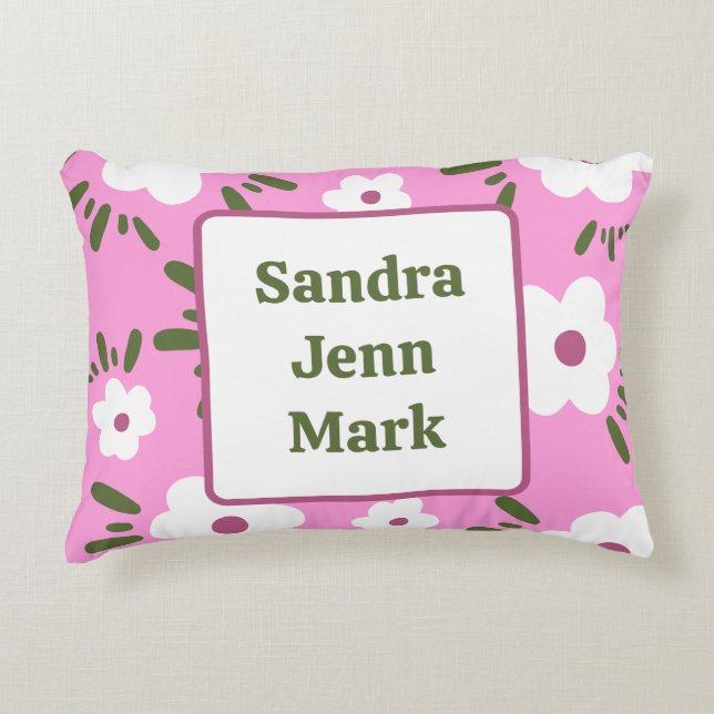 Lycklig Flowers Prydnadskudde (Framsidan)