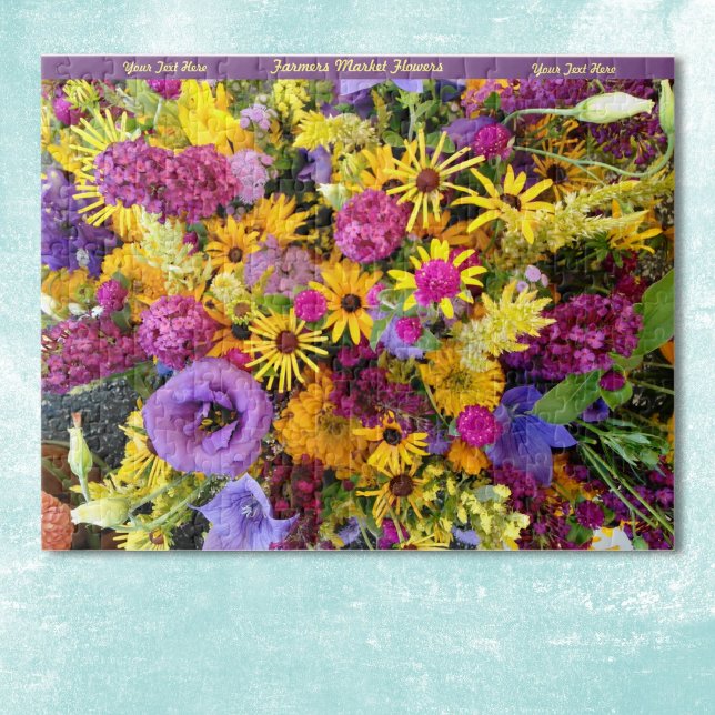 Lycklig Flowers Puzzle Personalize Pussel (Skapare uppladdad)