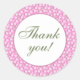 Lycklig Flowers Runt Klistermärke