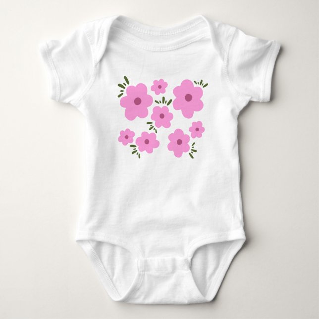 Lycklig Flowers T Shirt (Framsida)