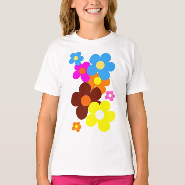 Lycklig Flowers T Shirt (Framsida)