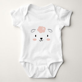 Lycklig Fluffy Rosa Baby får Ansikte T Shirt