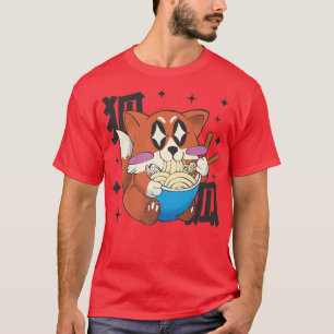 Lycklig Fo Eating Ramen Japan Stil Kawaii Anime Fo T Shirt