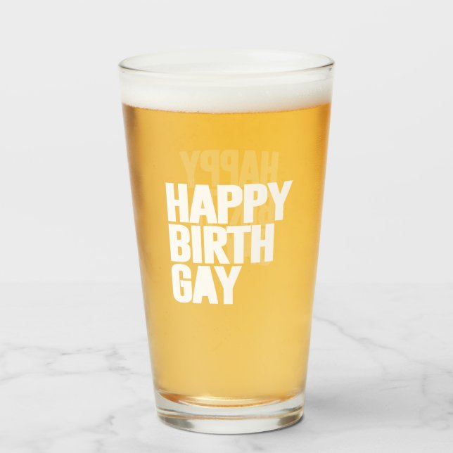 Lycklig Födelsedag Gay Glaskopp (Framsida fylld)