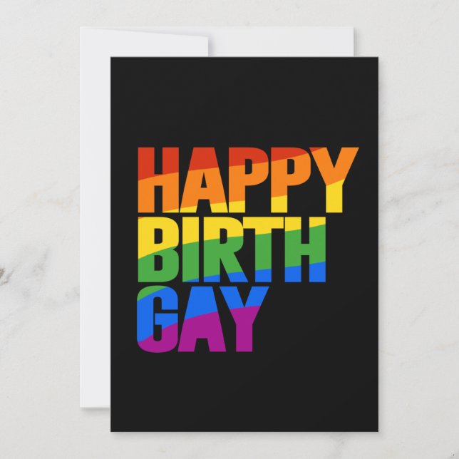 Lycklig Födelsedag Gay Julkort (Framsida)
