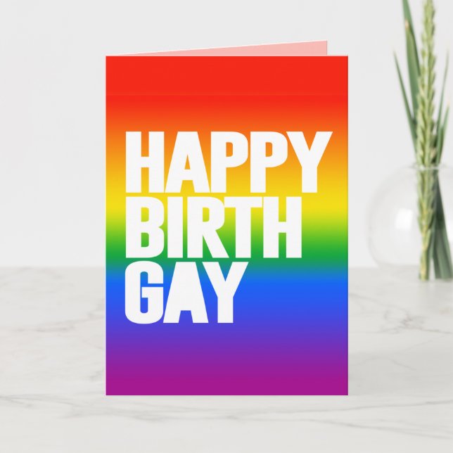 Lycklig Födelsedag Gay Kort (Framsida)