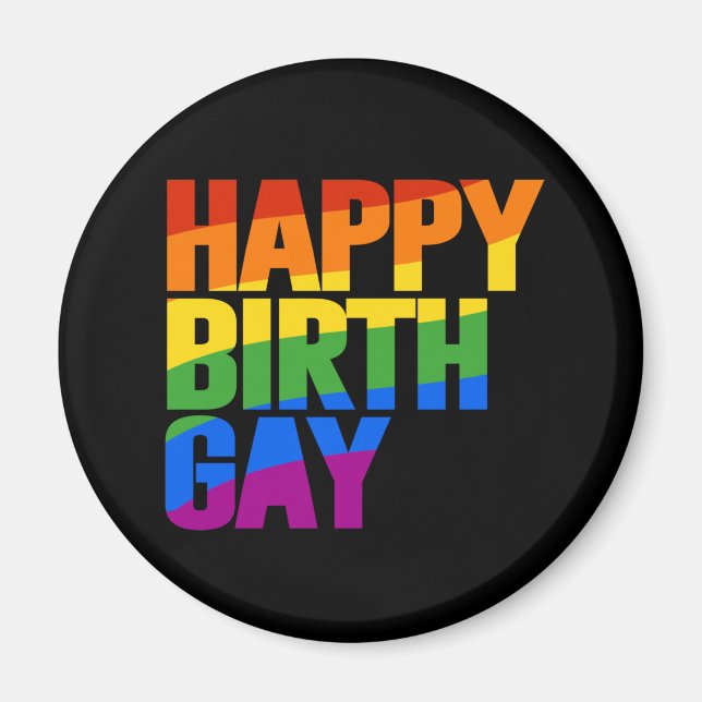 Lycklig Födelsedag Gay Magnet (Framsidan)