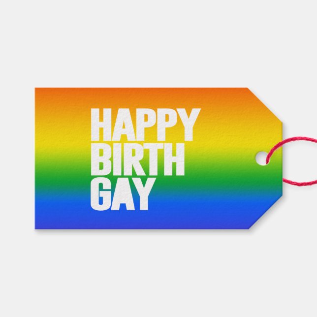 Lycklig Födelsedag Gay Presentetikett (Framsidan (Horisontell))