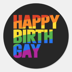 Lycklig Födelsedag Gay Runt Klistermärke