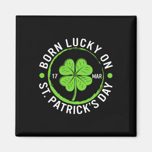 Lycklig Födelsedag På St. Patricks Dag 17 Mars Irl Magnet