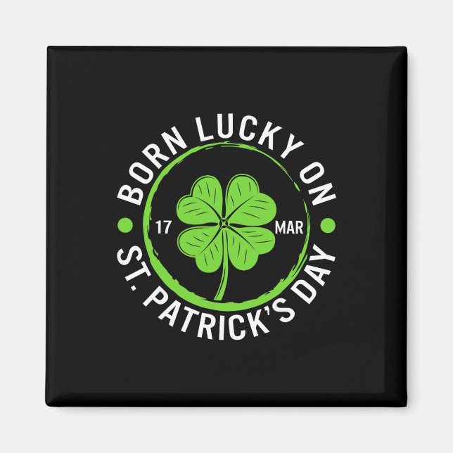 Lycklig Födelsedag På St. Patricks Dag 17 Mars Irl Magnet (Framsidan)