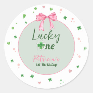 Lycklig Födelsedag St Patrick Flicka Runt Klistermärke