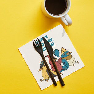 Lycklig födelsedag Tecknad Fåglar som anses vara f Pappersservett