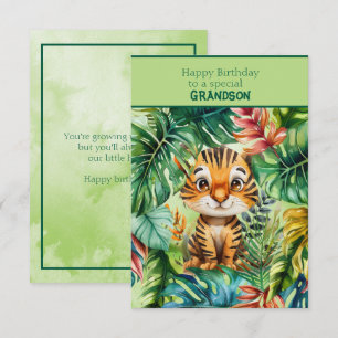 Lycklig födelsedag till speciella sonson Tigerbaby Kort