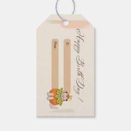 lycklig, födelsedagen hälsning, kattens rosa presentetikett