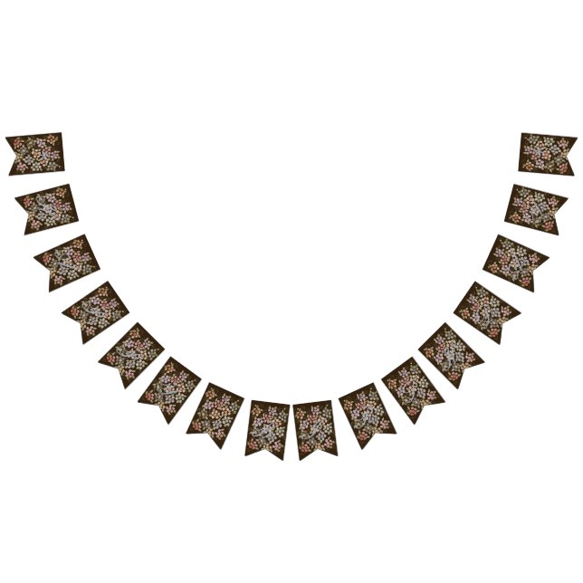 Lycklig födelsedagsbanner med blommor vimplar (Alla)