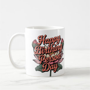 Lycklig födelsemeddelande Lotus Flower Retro Kaffemugg