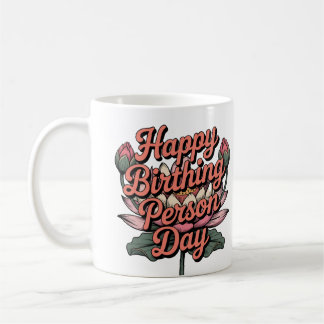 Lycklig födelsemeddelande Lotus Flower Retro Kaffemugg