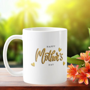 Lycklig-folie av-mors dag-guld-kaffe Mugg
