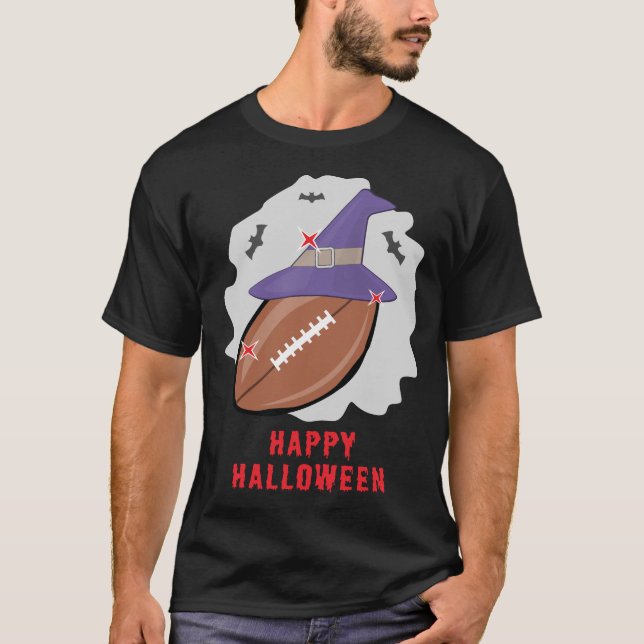Lycklig Football Halloween - Funny T Shirt (Framsida)