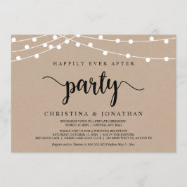 Lycklig För Evigt-fest, Strängljus Elopement Inbjudningar