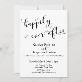 Lycklig För Evigt Manus Svart & Vitt Mottagning Inbjudningar