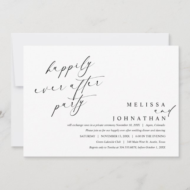 Lycklig För Evigt Middagsparty och Dans Inbjudningar (Framsida)