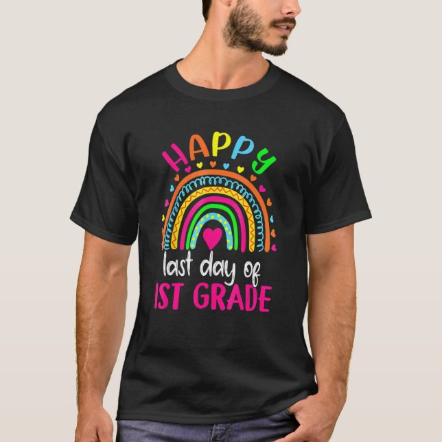 Lycklig förra dagen, 1:a Klass-läraren Student Gra T Shirt (Framsida)