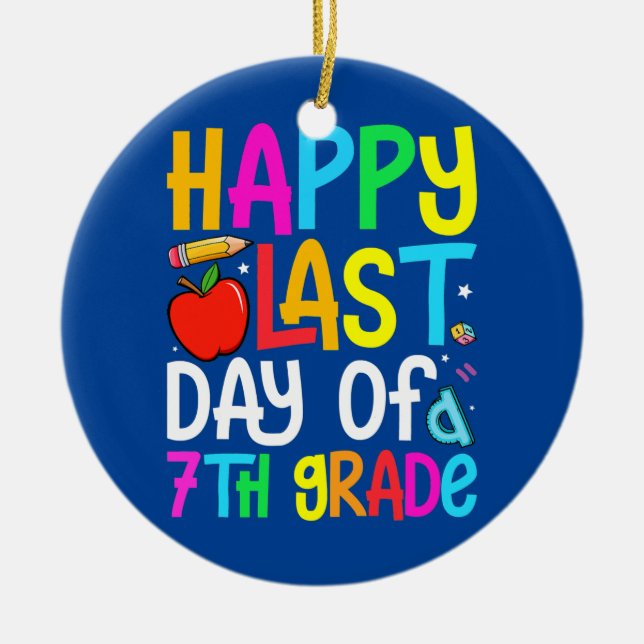 Lycklig förra dagen, 7:e Klass Studenten, lärare Julgransprydnad Keramik (Framsidan)