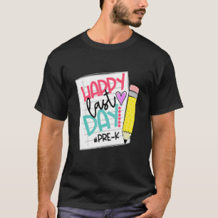 Lycklig förra dagen av skolsommar-förk-läraren av t shirt