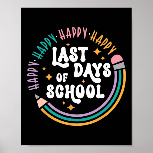 Lycklig förra dagen för lärarbarn i skolan poster (Framsidan)