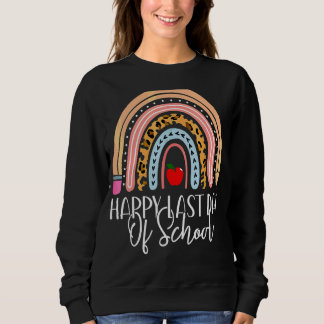 Lycklig förra dagen för skolläraren Student Rainbo T Shirt