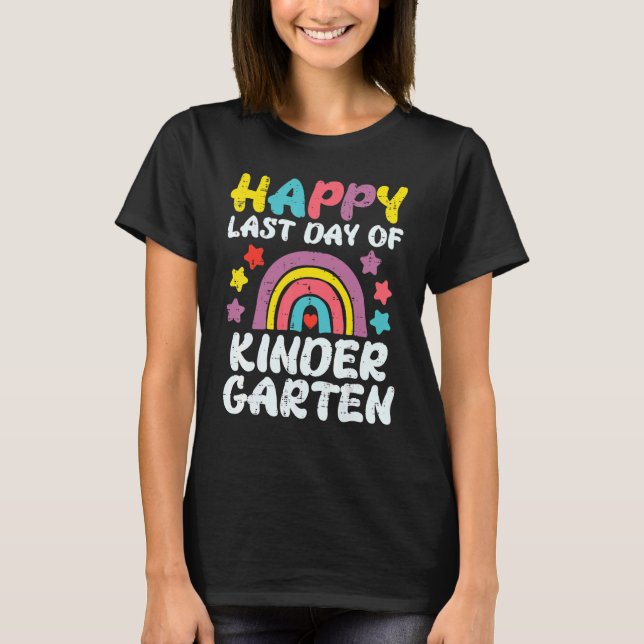 Lycklig förra dagen, Kindergarten Rainbow Teacher  T Shirt (Framsida)