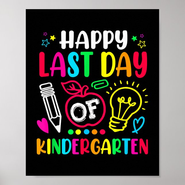 Lycklig förra dagen: Kindergarten School Funny Poster (Framsidan)