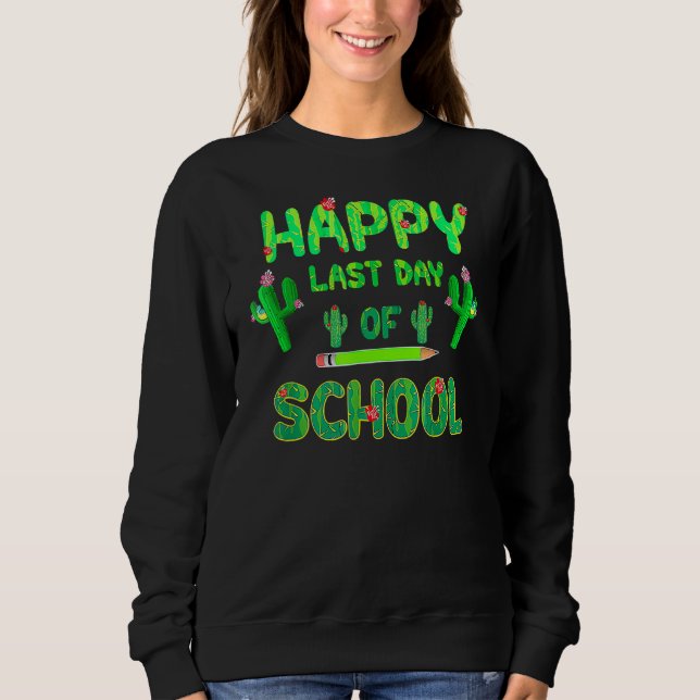 Lycklig förra dagen: skolcute Cactus Studenter Tea T Shirt (Framsida)