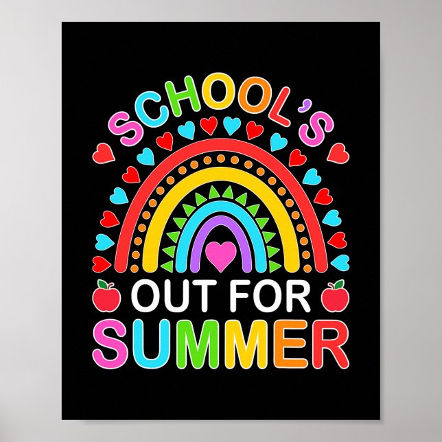 Lycklig förra dagen skolregnbågssommartid för poster (Framsidan)