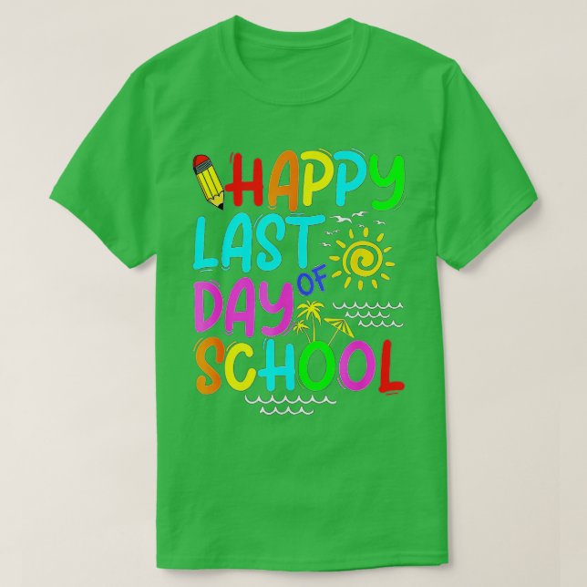 Lycklig förra dagen, sommarsolglasögon för skollär t shirt (Design framsida)