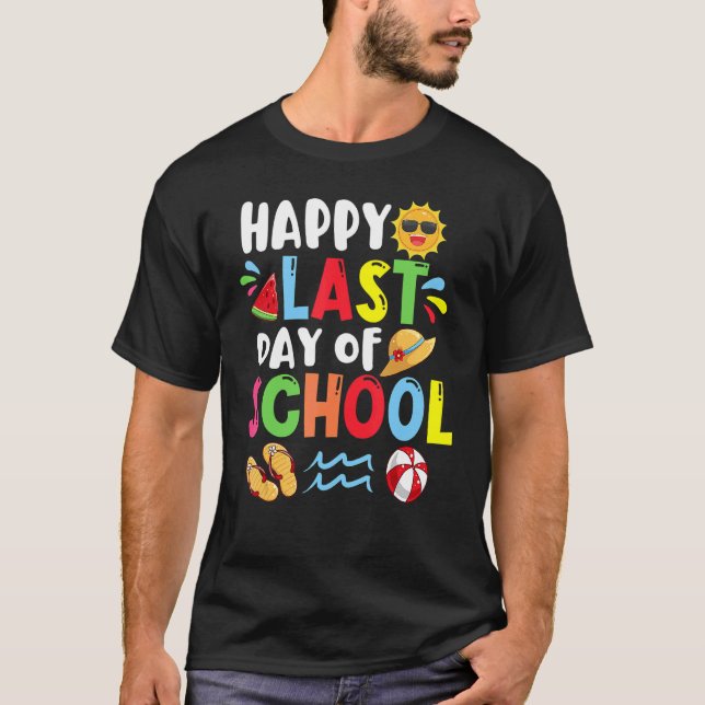 Lycklig förra dagen: sommartid i Sol Stud vid somm T Shirt (Framsida)