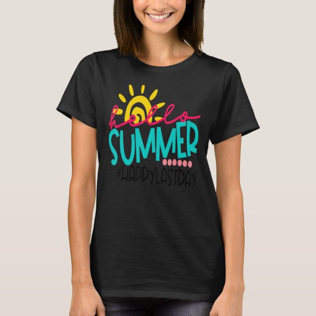Lycklig förra Hejen, sommarlärarstud T Shirt (Framsida)