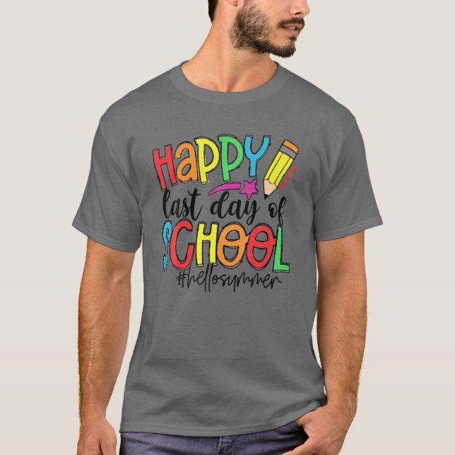 Lycklig förra Hejen, sommarlärarstud T Shirt (Framsida)