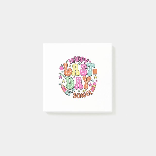 Lycklig förra skoldagen post-it block (Framsida)