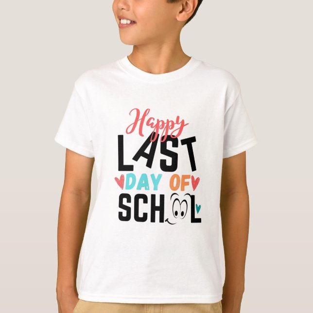 Lycklig förra skoldagen t shirt (Framsida)