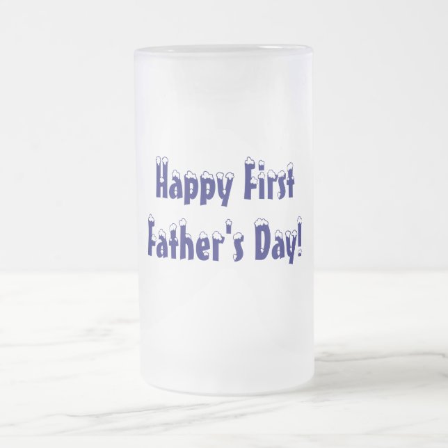Lycklig först, fars dag! - Stein/mugg Frostat Ölglas (Center)