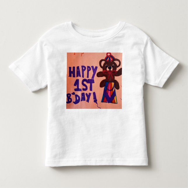 LYCKLIG första BIRTHDAY baby år T Shirt (Framsida)
