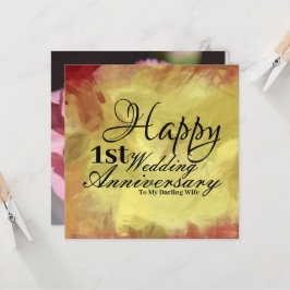 Lycklig första Bröllop-årsdagen för min fru Kort